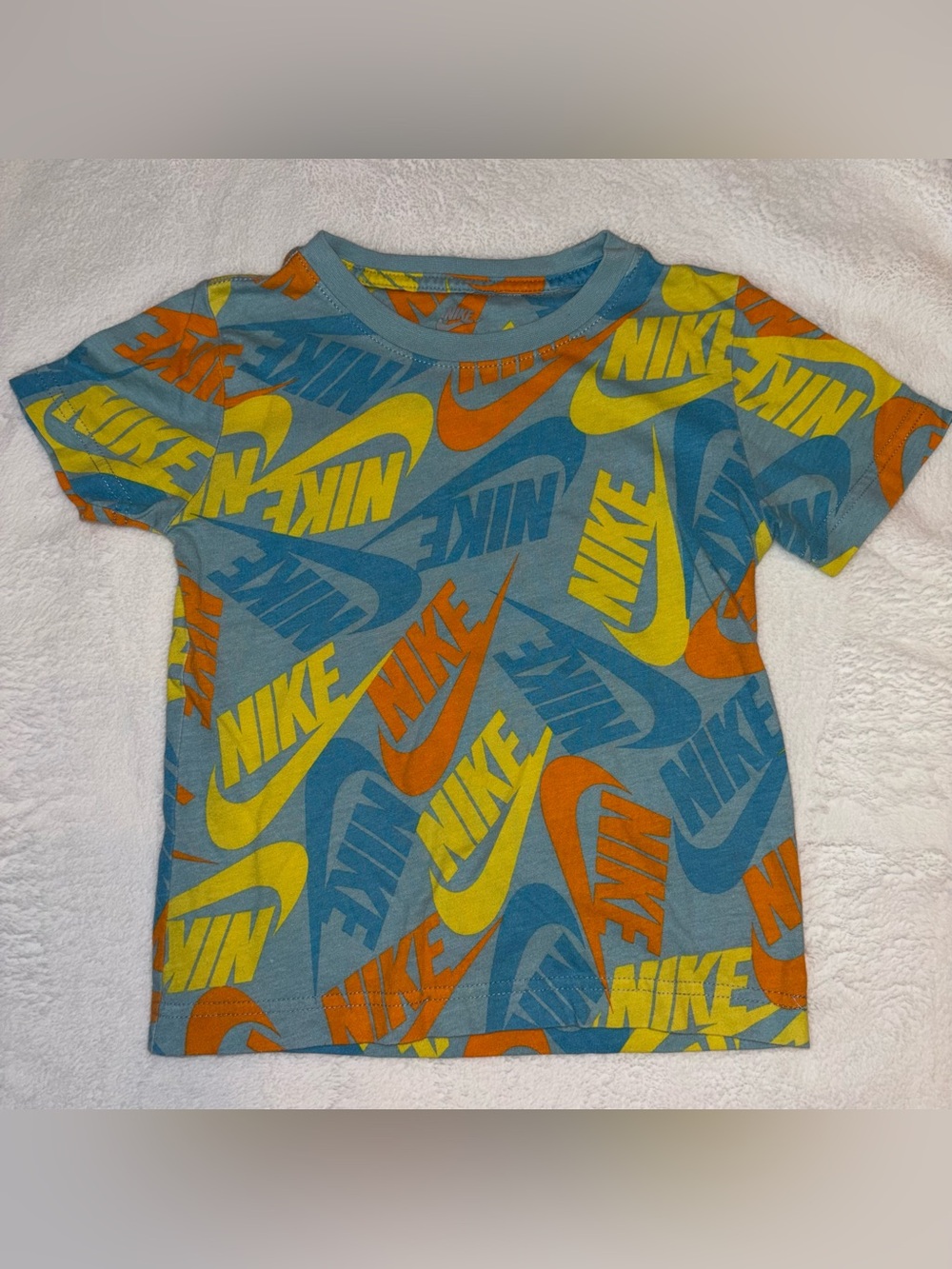 Nike Multicolor Graphic Short Sleeve Tee — Blue, Yellow & Orange